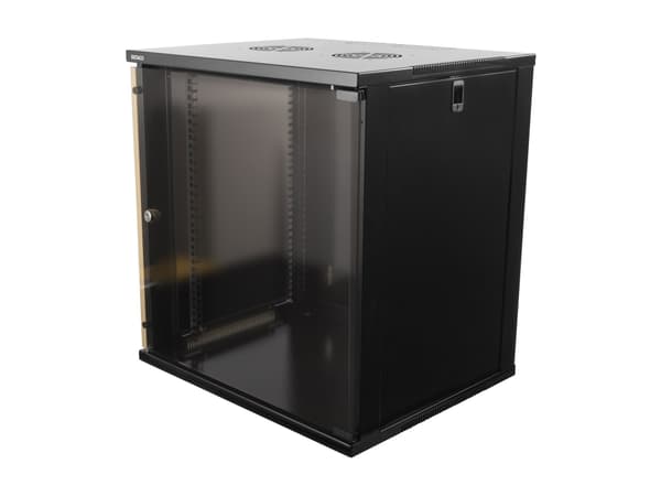 DELTACO 19-5412B - Skåp - väggmontering, golvstående - svart - 12U - 19"