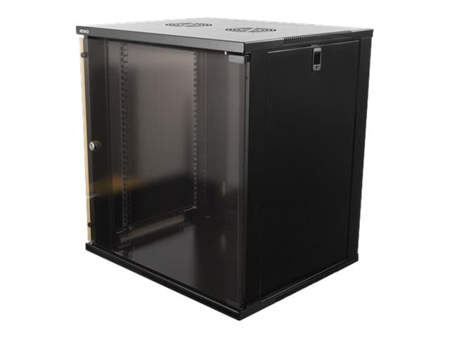 DELTACO 19-5412B - Skåp - väggmonterat, golvstående - svart - 12U - 19"