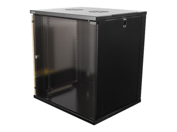 DELTACO 19-5412B - Skåp - väggmontering, golvstående - svart - 12U - 19"
