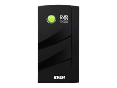 EVER DUO 550 AVR - UPS - AC 230 V - 330 watt - 550 VA - enkeltfase - blysyre - 5 Ah - USB - utgangskontakter: 4