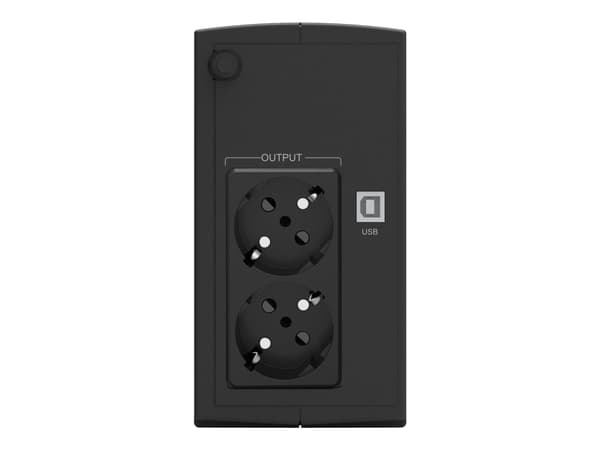 PowerWalker Basic VI 650 SB - UPS - AC 162 - 290 V - 360 watt - 650 VA - 5 Ah - USB - utgangskontakter: 2 Sort