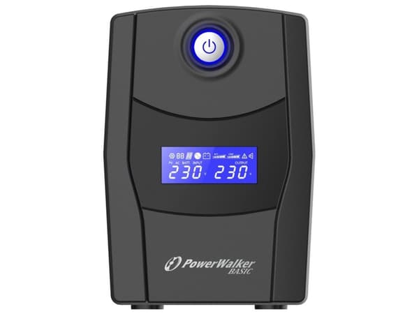 PowerWalker Basic VI 600 STL - UPS - Växelström 162 - 290 V - 360 Watt - 600 VA - 7 Ah - USB - utgångskontakter: 2