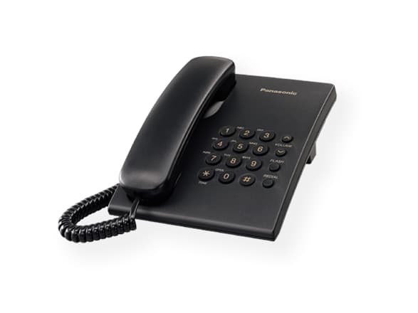 Panasonic KX-TS500, Analog telefon, Trådbunden telefonlur, Svart