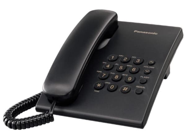 Panasonic KX-TS500, Analog telefon, Trådbunden telefonlur, Svart