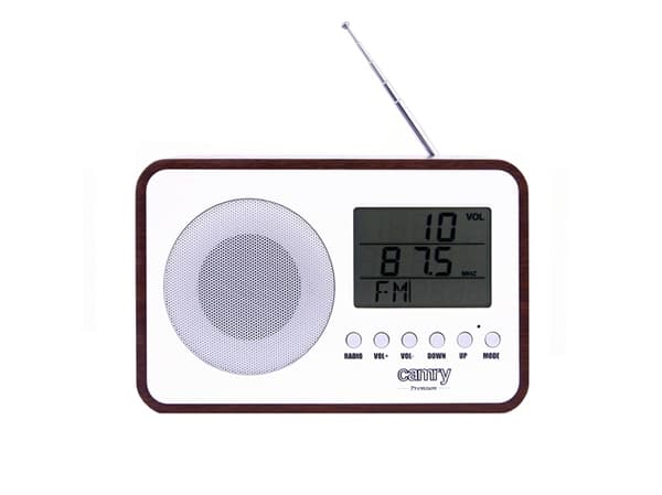 Camry CR1153, Bärbar, Digital, FM, LCD, Svart, Vit, Plast, Trä