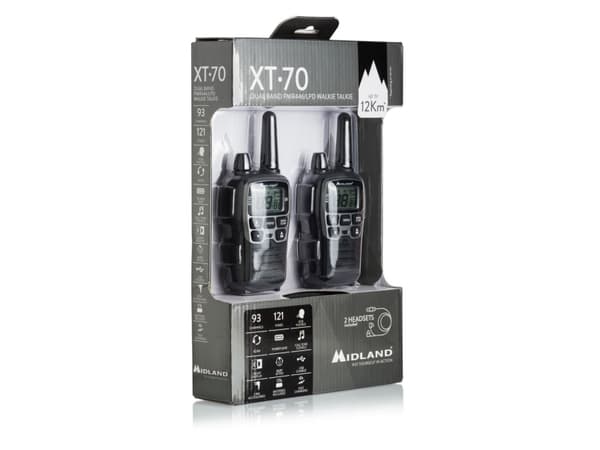 Midland XT70, 24 kanaler, 446.00625 - 446.09375 MHz, LCD, AAA, Alkalinsk, 113 g