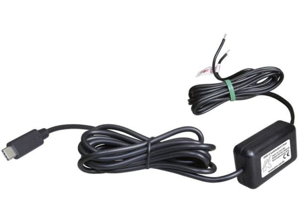 ProCar Conrad USB-C latauskaapeli, vesisuojattu IP44, 12-24V, Lähtö: 5V, 3000mA 12 V - 5 V, 24 V - 5 V 3 A Avoin kaapeli