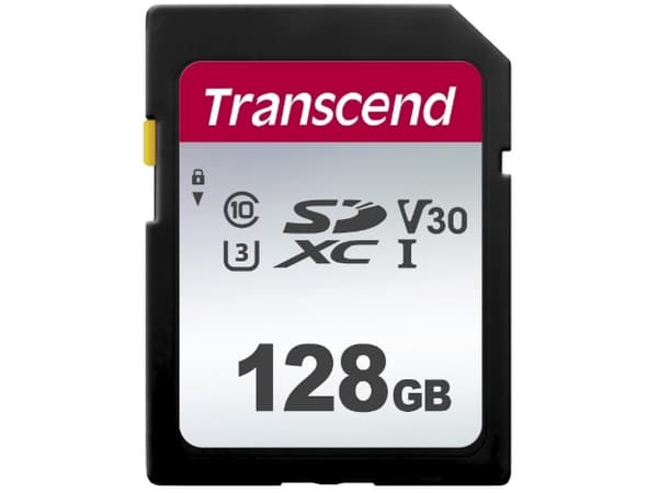 Transcend 300S - Flashminnekort - 128 GB - Video Class V10 / UHS-I U3 / Class10 - SDXC UHS-I