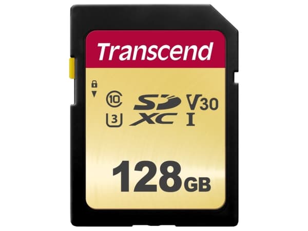 Transcend 500S - Flashminnekort - 128 GB - Video Class V30 / UHS-I U3 / Class10 - SDXC UHS-I