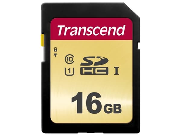 Transcend 500S - Flashminnekort - 16 GB - UHS-I U1 / Class10 - SDHC UHS-I