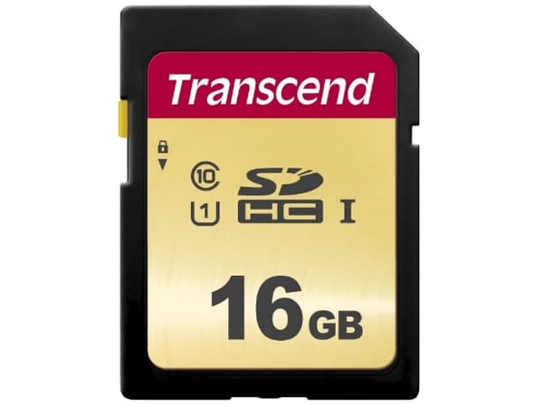 Transcend 500S - Flashminnekort - 16 GB - UHS-I U1 / Class10 - SDHC UHS-I