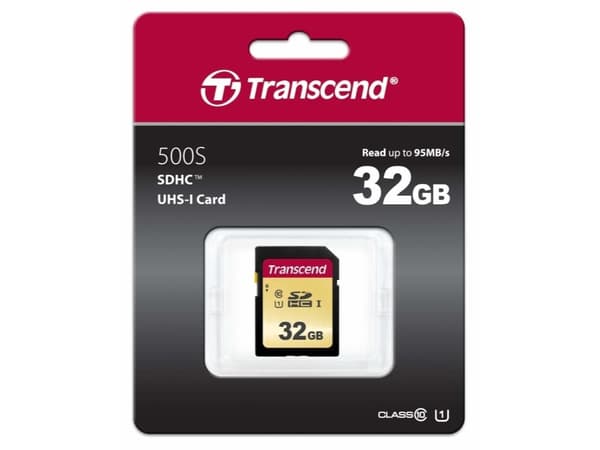 Transcend 500S - Flashminnekort - 32 GB - UHS-I U1 / Class10 - SDHC UHS-I