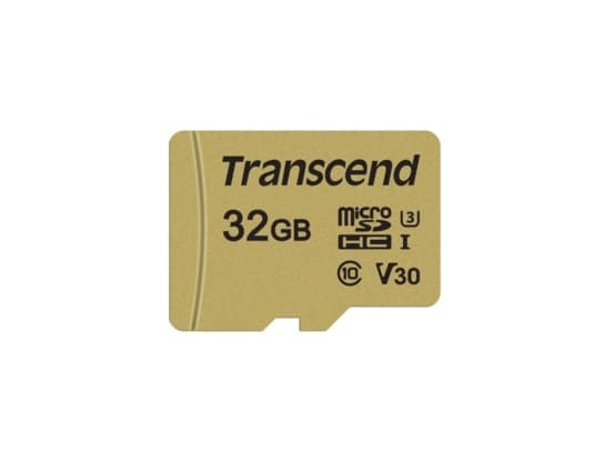 Transcend 500S - Flashminnekort (microSDHC til SD-adapter inkludert) - 32 GB - Video Class V30 / UHS-I U3 / Class10 - microSDHC