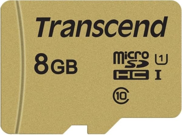 Transcend 500S - Flashminnekort (microSDHC til SD-adapter inkludert) - 8 GB - Video Class V30 / UHS-I U3 / Class10 - microSDHC