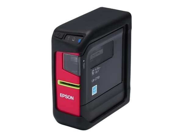 Epson LabelWorks LW-Z710 - Etikettskrivare - svartvit - termisk överföring - Rulle (2,4 cm) - 180 dpi - upp till 15 mm/sek - USB, Bluetooth - kniv - Svart, Röd