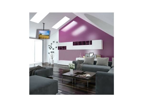 TECHly Universal Ceiling Support - Brakett - for 2 LCD-skjermer - stål - svart - skjermstørrelse: 32"-55" - takmonterbar