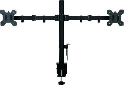 ART L-02N - Monteringssats - justerbar arm - för 2 LCD-bildskärmar - metall - svart pulverlack - skärmstorlek: 13"-27" - disk-monteringsbar
