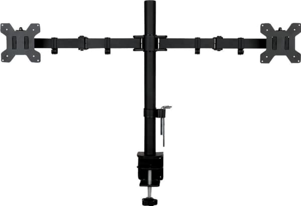 ART L-02N - Monteringssats - justerbar arm - för 2 LCD-bildskärmar - metall - svart pulverlack - skärmstorlek: 13"-27" - disk-monteringsbar