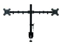 ART L-02N - Monteringssats - justerbar arm - för 2 LCD-bildskärmar - metall - svart pulverlack - skärmstorlek: 13"-27" - disk-monteringsbar
