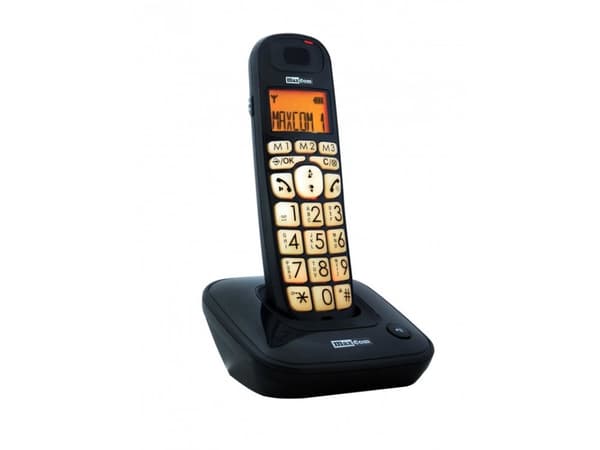 MaxCom MC6800 phone wireless, Big Button - Black musta