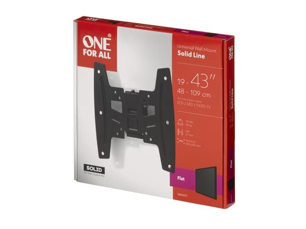 One For All SOLID WM 4211 - Monteringssats (väggfäste) - Platt - för platt panel - skärmstorlek: 19"-42"