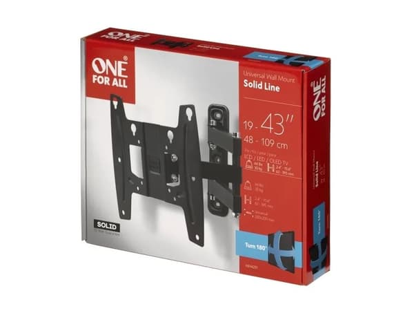 One For All SOLID WM 4251 - Brakett - justerbar arm - for TV - skjermstørrelse: 19"-42" - veggmonterbar Sort
