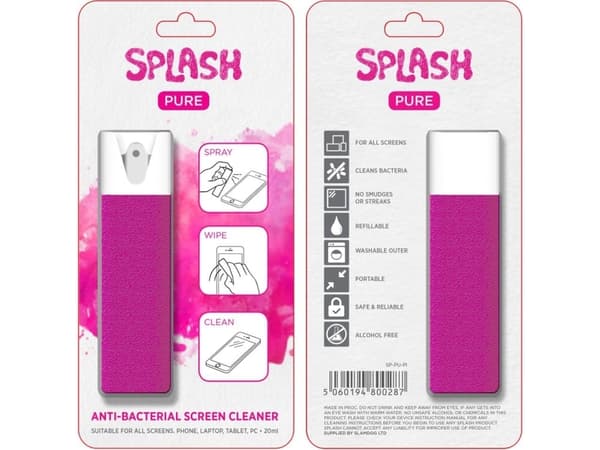 Splash Pure Antibacterial Spray for screens with microfiber pink (SP-PU-PI)