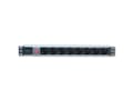 Miniatyrbilde 1 av 5: Techly I-CASE STRIP-81UD, Grunnleggende, 1U, Enkelfaset, Horisontal, Aluminium, Sort, Rød