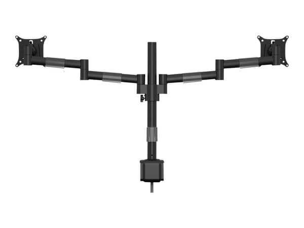 Multibrackets M VESA Deskmount Officeline Dual - Stativ - justerbar arm - for 2 LCD-skjermer - stål - svart - skjermstørrelse: 15"-30" - klemmemonter