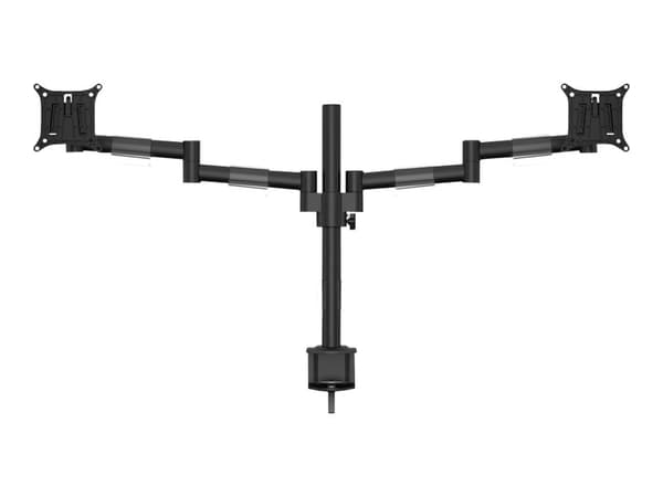 Multibrackets M VESA Deskmount Officeline Dual - Stativ - justerbar arm - for 2 LCD-skjermer - stål - svart - skjermstørrelse: 15"-30" - klemmemonter