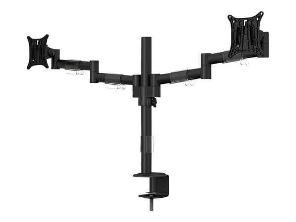 Multibrackets M VESA Deskmount Officeline Dual - Stativ - justerbar arm - for 2 LCD-skjermer - stål - svart - skjermstørrelse: 15"-30" - klemmemonter Sort