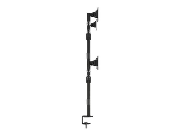 Multibrackets M VESA Deskmount Officeline Quad - Ställ - justerbar arm - för 4 LCD-bildskärmar - stål - svart - skärmstorlek: 15"-30" - klämma, monte