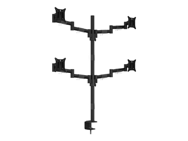 Multibrackets M VESA Deskmount Officeline Quad - Ställ - justerbar arm - för 4 LCD-bildskärmar - stål - svart - skärmstorlek: 15"-30" - klämma, monte