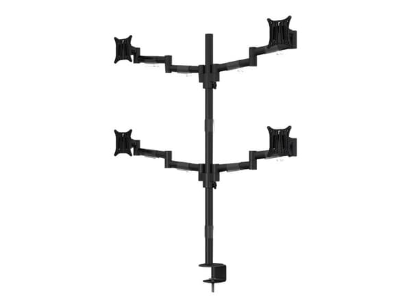 Multibrackets M VESA Deskmount Officeline Quad - Ställ - justerbar arm - för 4 LCD-bildskärmar - stål - svart - skärmstorlek: 15"-30" - klämma, monte Svart