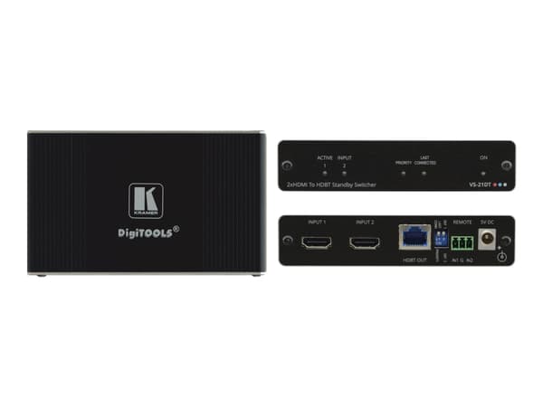 Kramer DigiTOOLS VS-21DT - Video-/ljudomkopplare - 2 x HDMI - skrivbordsmodell