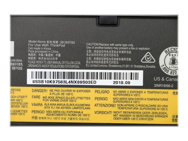 Lenovo - Batteri til bærbar PC - litiumion - 6-cellers - 4400 mAh - 48 Wh - FRU - for ThinkPad A485 20MU, 20MV; T470 20HD, 20HE, 20JM, 20JN; T480 20L