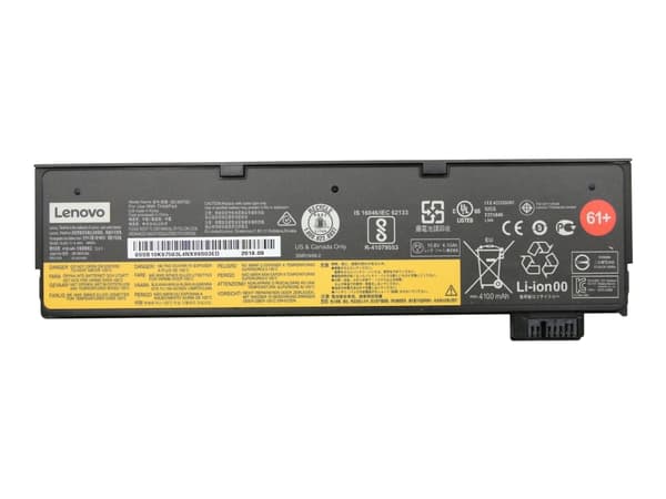 Lenovo - Batteri til bærbar PC - litiumion - 6-cellers - 4400 mAh - 48 Wh - FRU - for ThinkPad A485 20MU, 20MV; T470 20HD, 20HE, 20JM, 20JN; T480 20L
