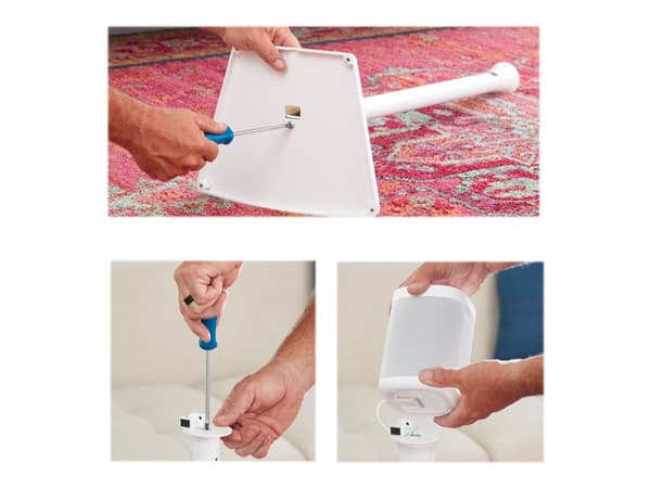 Sanus WSS22 - Stativ - for høyttaler(e) - eloksert aluminium - hvit (en pakke 2) - for Sonos One, PLAY:1, PLAY:3