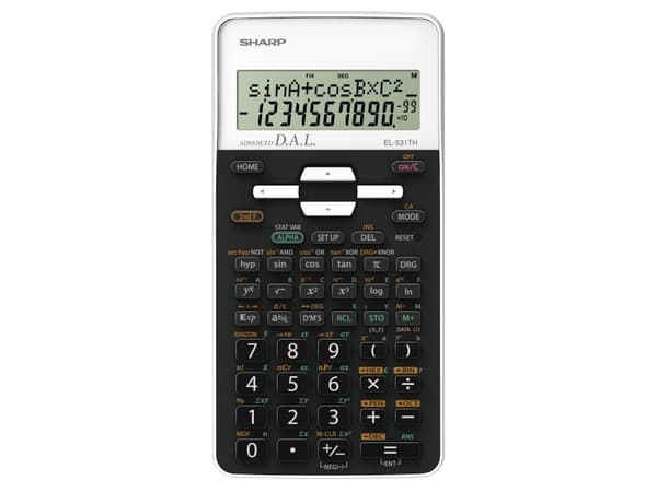 Sharp EL-531TH miniräknare Ficka Vetenskapsfunktion Svart, Vit