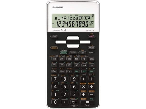 Sharp EL-531TH miniräknare Ficka Vetenskapsfunktion Svart, Vit