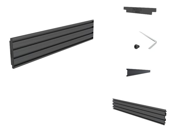 Multibrackets M Pro Series - Monteringskomponent (enkeltskjermskinne) - aluminium - svart - klemmemonterbar