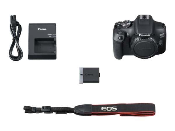 Canon EOS 2000D - Digikamera - SLR - 24,1 MP - APS-C - 1080p / 30 fps - 3x optinen zoom EF-S 18-55 mm IS II objektiv - Wi-Fi, NFC