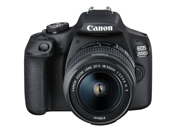Canon EOS 2000D - Digikamera - SLR - 24,1 MP - APS-C - 1080p / 30 fps - 3x optinen zoom EF-S 18-55 mm IS II objektiv - Wi-Fi, NFC