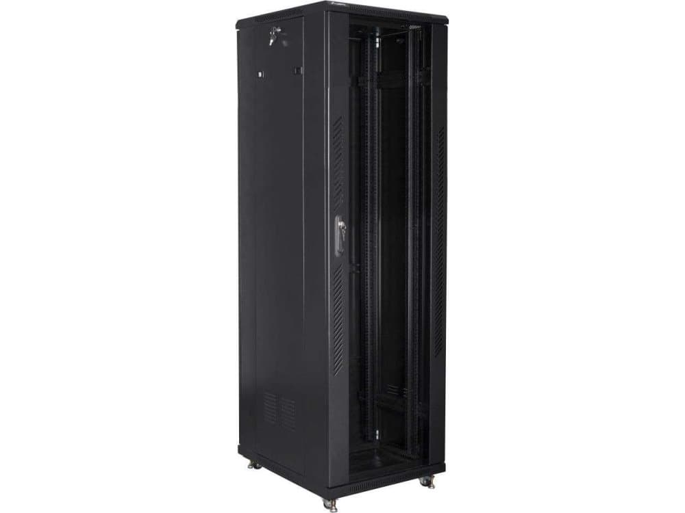 Lanberg skåp LANBERG FF01-8842-12B-kpl Lanberg 19 stående skåp 42U 800 x 800mm svart; flat pack