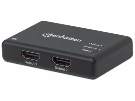 Manhattan 207669, HDMI, 2x HDMI, 3840 x 2160 pixlar, Svart, Plast, 4K Ultra HD