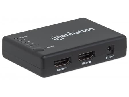 Manhattan 207706, HDMI, 4x HDMI, 4096 x 2160 piksler, Sort, Plast, 15 m