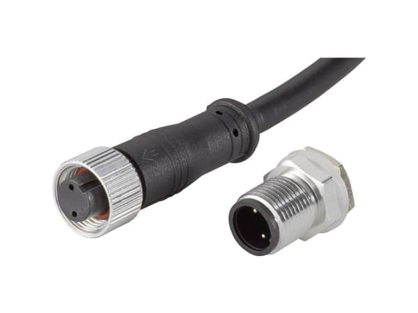 TRU COMPONENTS 1229336 Rundstik konfektioneret Tilslutning, lige, Stik, indbygning Samlet poltal: 2 1 stk