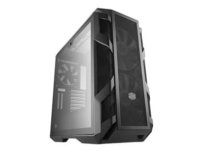 Cooler Master MasterCase H500M - Tower - utökad ATX - genomskinlig sidopanel (härdat glas) - ingen strömförsörjning (ATX / PS/2) - järngrå - USB/ljud