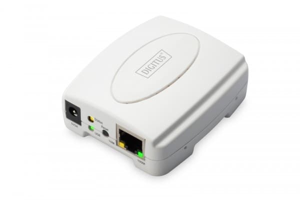 DIGITUS Fast Ethernet Print Server DN-13003-2 - Skriverserver - USB 2.0 - 100Mb LAN - 100Base-TX