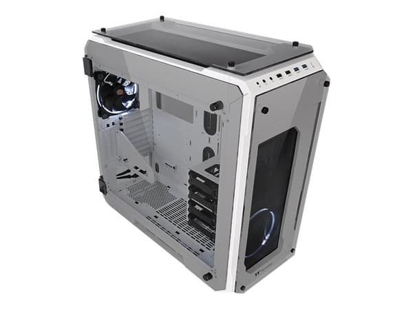 Thermaltake View 71 TG - Snow Edition - tower - utökad ATX - genomskinlig sidopanel (härdat glas) - ingen strömförsörjning (PS/2) - vit - USB/ljud